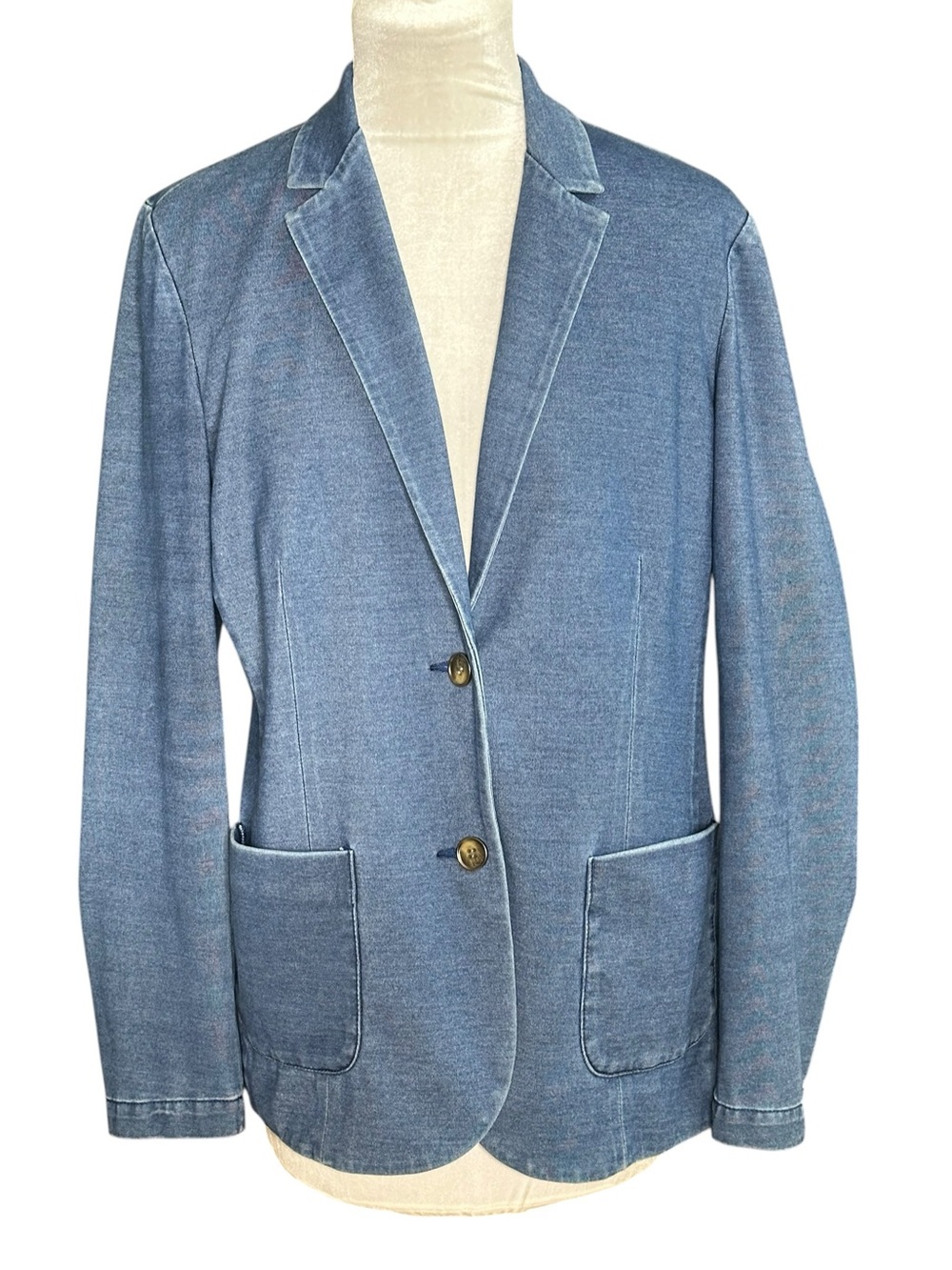 J.McLaughlin Cotton Blend Denim Blazer. Size Large